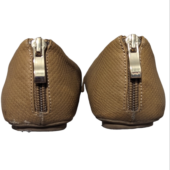 Call It Spring | Women's Flat Shoes with zipper at back | Tan | Size 9 - Picture 3 of 10